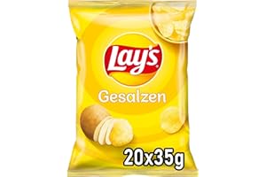 ‎LAY'S Lays Gesalzen - Knusprig gesalzene Kartoffelchips für eine gelungene Party - 20 x 35g