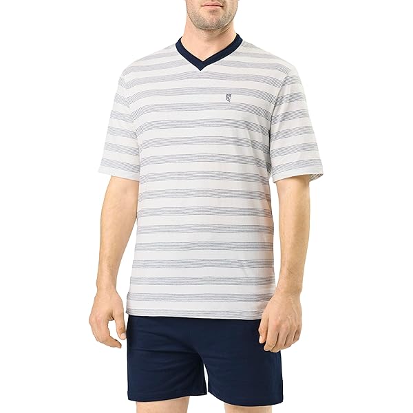 El Búho NOCTURNO Pyjama Heren Lange Mouwen Katoenen Gebreide Premium Gestreepte Pyjamaset Voor Heren 100 Katoen Blauw 5596 5xl 3621732265