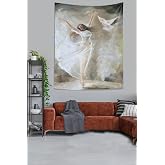 Ontheclouds Balerin Performans Sanat&ccedil;ısı Leke Tutmaz Kumaş Duvar &Ouml;rt&uuml;s&uuml; Duvar Halısı Tapestry, 70 x 70