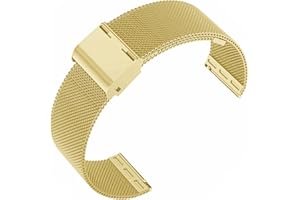 Lahviuu Correa de Reloj Metal,Correa de Reloj para Hombres y Mujeres para Reloj Inteligente y Reloj Tradicional 20mm, Oro