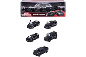 SMOBY Majorette - Black Edition 5Pcs Giftpack - Coffret de 5 véhciules en métal - Reproductions Originales - Fonctions de Jeu - 212053191