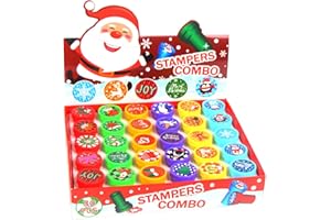 DERAYEE 30pcs Weihnachten Stempelset für Kinder, Selbstfärbende Stempel für Gastgeschenke,Weihnachtsspielzeug,Weihnachten Mitbringsel,Party