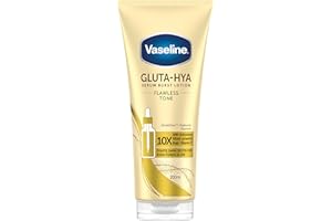 Vaseline Gluta-Hya Flawless Tone Serum Burst Lotion Moisturiser – Body Lotion with GlutaGlow™, Glycerol, Hyaluron & Antioxidants 10x Stronger Than Vitamin C*, Reduces Dark Spots in 5 Days 200ml