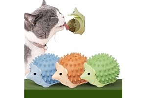 NEOVSUNY 3PCS Pallina Erba Gatta Giochi per Gatti Catnip Ball Girevole Adesiva Naturali Palline Erba Gatta Ruotabile a 360° con Coperchio di Conservazione per Gatti da Leccare con Auto Massaggio Spazzola Gatti
