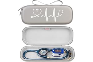 BOVKE Estuche para estetoscopio, soporte delgado y liviano para estetoscopio 3M Littmann Classic III, Lightweight II S.E, Littmann Cardiology IV, estetoscopios MDF Acoustica Deluxe, Gris