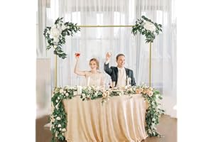 YORFULL Barra de Metal Ajustable para Colgar en la Mesa, Poste de riel con Abrazadera, Soporte de Arco de Globo para cumpleaños, Aniversario, Navidad, Boda, Festivales