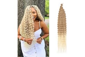 SHIHERESH Ocean Wave Crochet Hair Extensions Deep Wave Braiding Crochet Hair Curly Crochet Hair Extensions Crochet Braids Hair Extensions Curly Synthetic Braiding Crochet Hair for Women