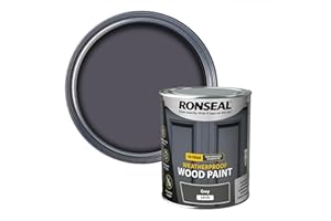 RONSEAL 10 Year Weatherproof 2-in-1 Wood Paint Grey Satin 750ml