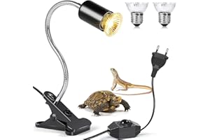 MILIWAN ONEKU Kit d'éclairage tortue comprenant 1 douille E27 avec potentiomètre et 2 ampoules pour tortues de 75 W avec lumière UVA UVB pour chauffer et éclairer votre aquarium ou reptiles