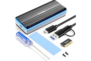 Jorkar External SSD Enclosure USB-C 3.2 for 12+16 Pin MacBook SSD, Hard Drive Reader for A1466 A1465 A1502 A1398 SSDs Mac Air/Pro mid 2013-2017, Portable Aluminum SSDs Case with Indicator