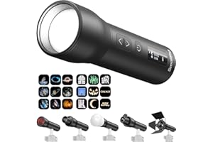SMALLRIG Linterna LED Portátil RF 05B para Fotografía 1900K-8000K, 2600mAh 5W-8W, Luz de Video Zoom con GOBO, Filtros, Barndoor, Spotlight, Snoot, Difusor, IP65-6137