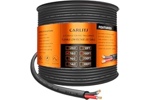 CARLITS 18 Calibre 2 Conductor Cable Eléctrico 2x0,8mm², 30.48 M Bajo Voltaje 18/2, Cable de Alimentación de Extensión Flexible para Lámpara LED, Automotriz, Bote, Electrónica