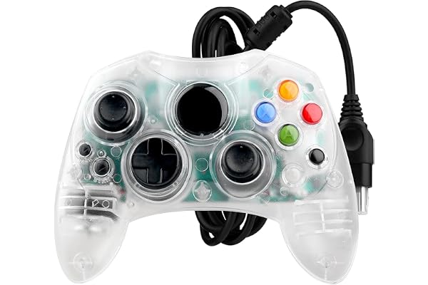 OSTENT Wired Controller Gamepad Joystick S Type 2 A pour Microsoft Old Generation Console Xbox Jeux vidéo (Transparent)