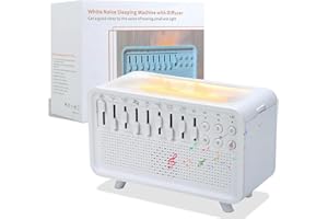 Starnearby Machine à Bruit Blanc, Haut-parleur Bluetooth à LED, Diffuseur d'huiles Essentielles Bruit Blanc, Veilleuse avec Minuterie e Exercices de Respiration pour Adultes et Bébés