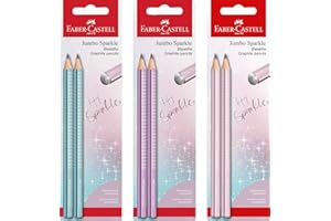 ‎FABER-CASTELL Faber-Castell 111683 - Bleistifte Set Sparkle, 2 Jumbo Bleistifte, rose, ocean, violet sortiert (keine Auswahl möglich)
