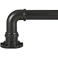 Decopolitan Telescoping Curtain Rod Set, Steel, Black, 18 to 36-Inch