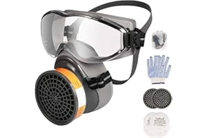 Zelbuck 8100 Cubierta de la Cara Reutilizable con Doble Filtro para Pintura, Polvo,Productos Químicos,Lijado a Máquina,Formaldehído