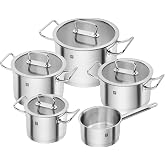 طقم أواني طهي Zwilling Twin Pro 18/10 من الفولاذ المقاوم للصدأ، مكون من 5 قطع