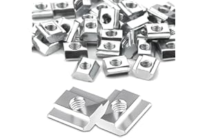 Ziamzra Nutensteine M4 Nutsteine 20-Serie 40 Stück T Nut Schiene M4 Nutenstein Kohlenstoffstahl Gleitmuttern Schwer 6-Typ B Schiebemuttern M4 für Aluprofil Extrusionsschlitz