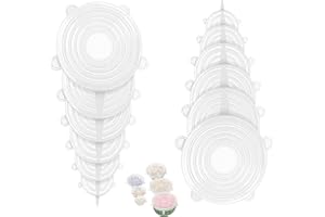 LEVENSON Coperchi in silicone estensibile 12 pezzi ideale per conservare gli alimenti in vari contenitori flessibili regolabili durevoli ecologici Senza BPA lavabili in lavastoviglie