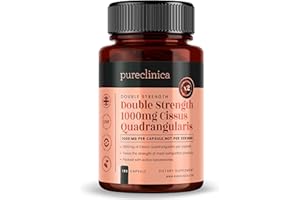 PURECLINICA Double Strength Cissus Quadrangularis 1000mg x 180 Veggie Capsules -Up to 6 Months Supply