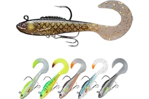 ‎TRUSCEND TRUSCEND Pre-Rigged Fishing Jigs für Süß- und Salzwasser, 1:50 Super Haltbare TPE-Angelköder, Lebensechter Shrimp Crayfish Swimbait Köder für Bass, Forelle und Zander, Getrennte Aufbewahrung!