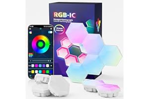AUREVITA Hexagon LED Gaming Panel 10 PCS, LED Smart Wandleuchte mit RGB-IC, Musik-Synchronisation, App Steuerung, Wandbeleuchtung für Zimmer und Gaming Setup