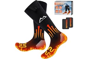 Loowoko Calcetines calefactables Hombre Mujer 5000mAh Recargables, 3 Niveles de Calefacción, Lavables, 35-46 Talla única