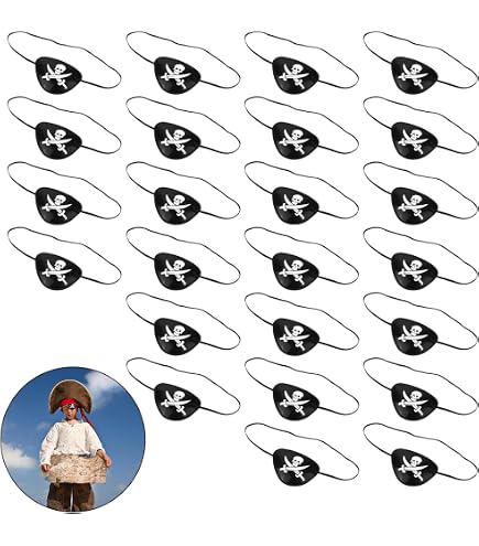 12 Stück Piraten-Augenklappen Aus Filz – Elastisch, Für Kinder & Erwachsene, Kostümzubehör