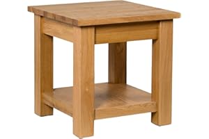 Hallowood Furniture Waverly Oak Lamp Table with Shelf, Solid Wooden Occasional, Small Oak Side Table for Living Room or Bedside, Plant Stand for Small Spaces