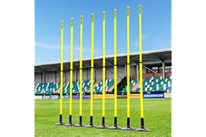 FORZA Teleskopiska slalomstänger | Justerbara 8-pack träningsstänger för sportborrar och smidighet – flera färger