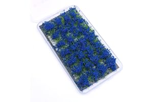 Tiardey Flower Grass Tufts Juego de Mesa de Arena, Kit de Modelo de Terreno, racimo de Flores de arbusto, Miniatura, Modelos temáticos de Mesa de Arena, Modelo de Paisaje - Arbusto Azul