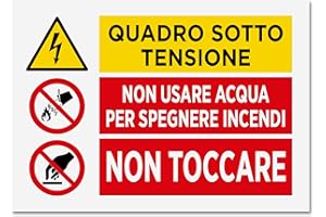 EVEREST ADV 2 Adesivi Quadro Elettrico Sotto Tensione | Dimensioni cm 15x10 | Segnaletica di Pericolo | Resistente alle Intemperie | 2 pz