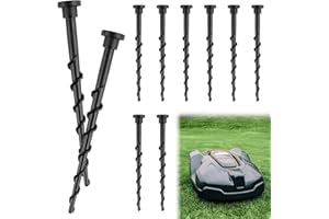 UNILLEA 10Pcs Lawn Mower Charging Station Screws, Compatible with Husqvarna Automower 105, 305, 308, 14cm Length for Secure Ground Installation, Garden Tools, Black