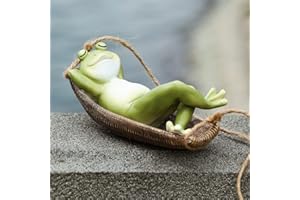 Meyas Hängematte Frosch Dekoration, Schaukel Frosch Statue, Garten Hängender Frosch, Harz Tier Hängenden Garten Skulptur, Gartendeko Schaukel Figuren Statuen, Ornamente für Terrasse Rasen Haus Hof