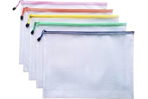 HICHANGE 5Pcs A4 Plastic Wallets File Folders Zip Lock Bags Document Wallet File Zipper Bags for Office Home School Supplies (A4-5Pcs)