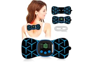 AILEDA Masajeador de cuello, hombros y espalda, dispositivo TENS masajeador cervical, 8 modos y 19 intensidades de masaje, para aliviar el dolor causado por la fatiga muscular