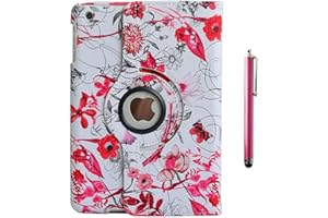 flyorigin Custodia per iPad Mini3 mini2 mini1 iPad 7.9",Cover Case in Pelle PU La Rotazione a 360 Gradi Bene funzionante,Supporto per Tenere sollevato,Magnetico per Sleep e Standby+Gratuita Pennino