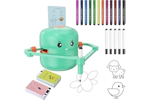 TLPEMN Robot Qui Dessine Tout Seul, Robot Dessinateur Enfant avec Interaction Vocale, 150 Cartes et 12 Crayons, Jouet éducatif Montessori pour Garçons et Filles de 5 Ans et Plus, Vert