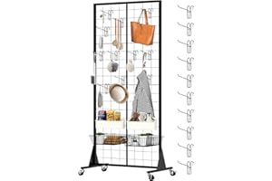 DEYEGELEA Gridwall panel display stativ 5 x 15 cm, kraftigt golvstående detaljhandel displayställ med triangelbas för detaljhandelskonst mässa show (svart finish)
