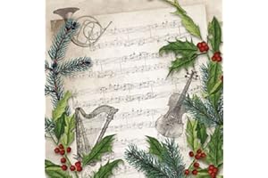CRAFTYTHINGS Crafty Things 4 x Paper Napkins - Christmas Song - Ideal for Decoupage/Napkin Art