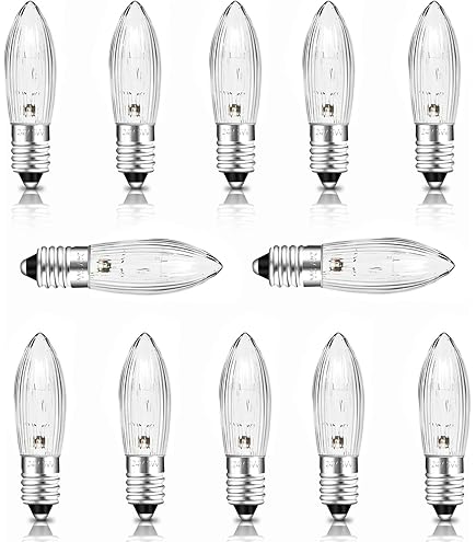 10 Lampadine Tubolari Trasparenti E10 24V 2W - Ideali Per Illuminazione D'Atmosfera