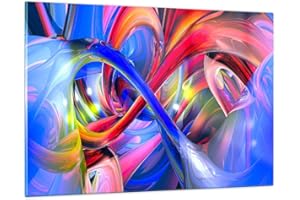 ARTTOR Decoracion Salon Resumen ilustraciones gráficos colores Vidrios decorativos 120x80cm Cuadro Sobre Vidrio Moderno Cuadros Pared Impresiones Impresión en Cristal Wall Art Prints Grande GAA120x80-2294