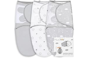 Mama Cheetah Pucksack Baby, Wickeltuch für Säuglinge (3-6 Monate), verstellbares Wickeldecke für Neugeborene, 3er-Pack Pucktuch, 100% Bio-Baumwolle Swaddle Decke
