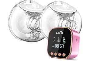 Lulia tragbare tragbare doppelte elektrische Milchpumpe mit 4 Modi und 9 Stufen, freihändig schmerzlos Stillen Milchpumpe kann in einem BH getragen werden, LED-Anzeige wiederaufladbare Milchpumpe