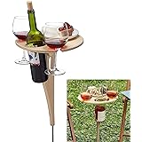 cnmd Faltbarer tragbarer Weintisch im Freien, klappbarer Weintischpfahl im Freien, Weinpicknicktisch im Freien Picknicktisch 