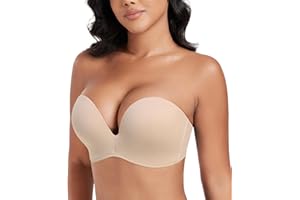 DotVol Damskie miseczki bez ramiączek, bez pleców, odpinane ramiączka, push up, biustonosz