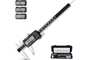 Kynup Vernier Calipers, 6inch/150mm Electronic Calipers Measuring Tool with Large LCD Screen, Auto-Off Feature, Inch Metric Fraction Conversion Caliper Tool for Household/DIY/Jewelry/Woodworking