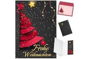 ‎BREITENWERK Weihnachtskarten mit Umschlag (15er Set) WEIHNACHTSBAUM - edle Klappkarten - ideal privat und geschäftlich - Frohe Weihnachten Karten von BREITENWERK