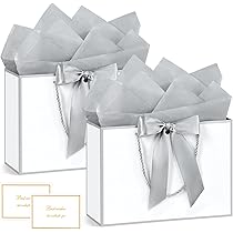 Set Di 2 Sacchetti Regalo, Sacchetti Di Carta Con Manico, Sacchetti